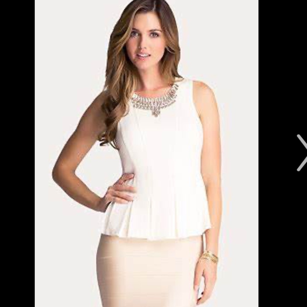 Bebe Embellished Peplum Top